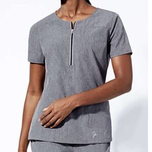 Jaanuu Dash Half Zip Scrub Top Grey Women’s Size Small